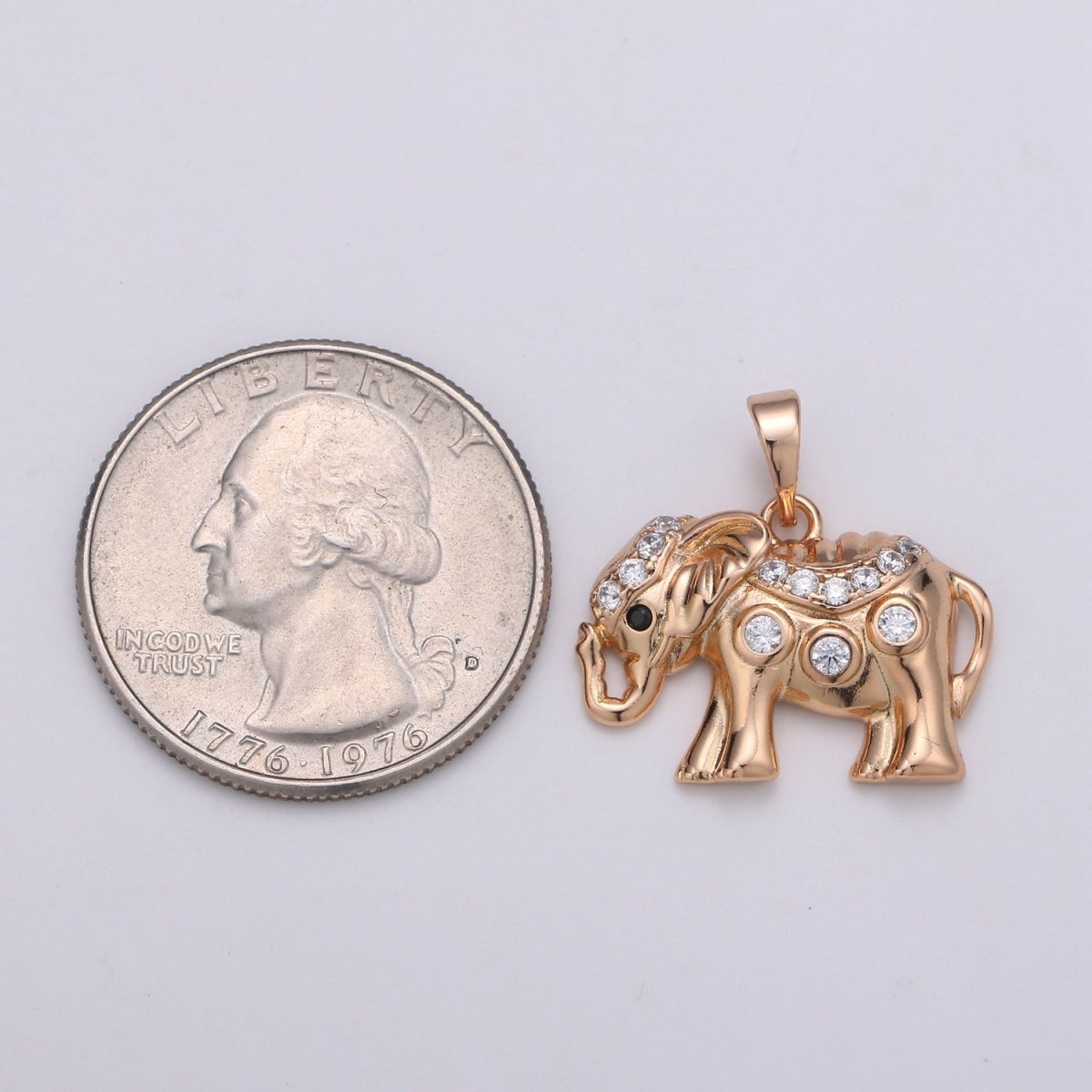 Rose Gold Elephant Gold Filled Pendants J-118 - DLUXCA