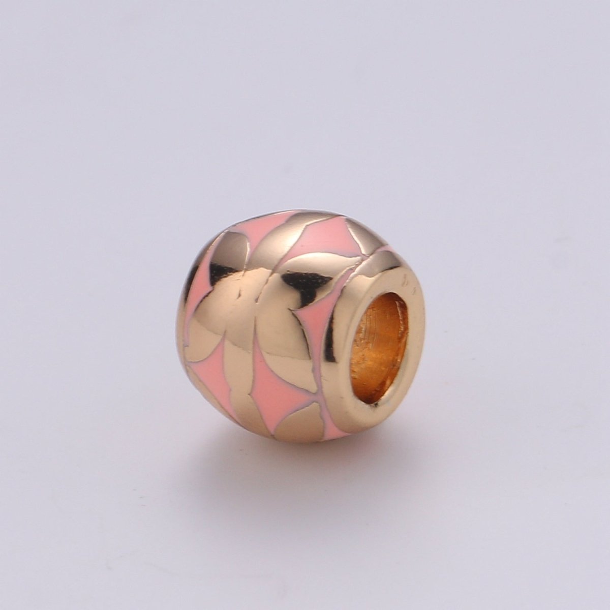 Rose Gold Filled Pink Spacer Beads Drum Tube Gold Beads with CZ Paved, 8mm Beads Large Hole Gold Spacers for Bracelet Making - DLUXCA