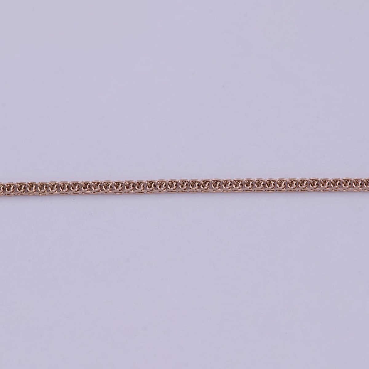 Rose Gold Fox Tail Chain Necklace - 18K Gold Plated Foxtail Chain - Dainty 1.4mm Layering 20 Inch Ready To Wear Chain with Spring Ring | WA-515 Clearance Pricing - DLUXCA