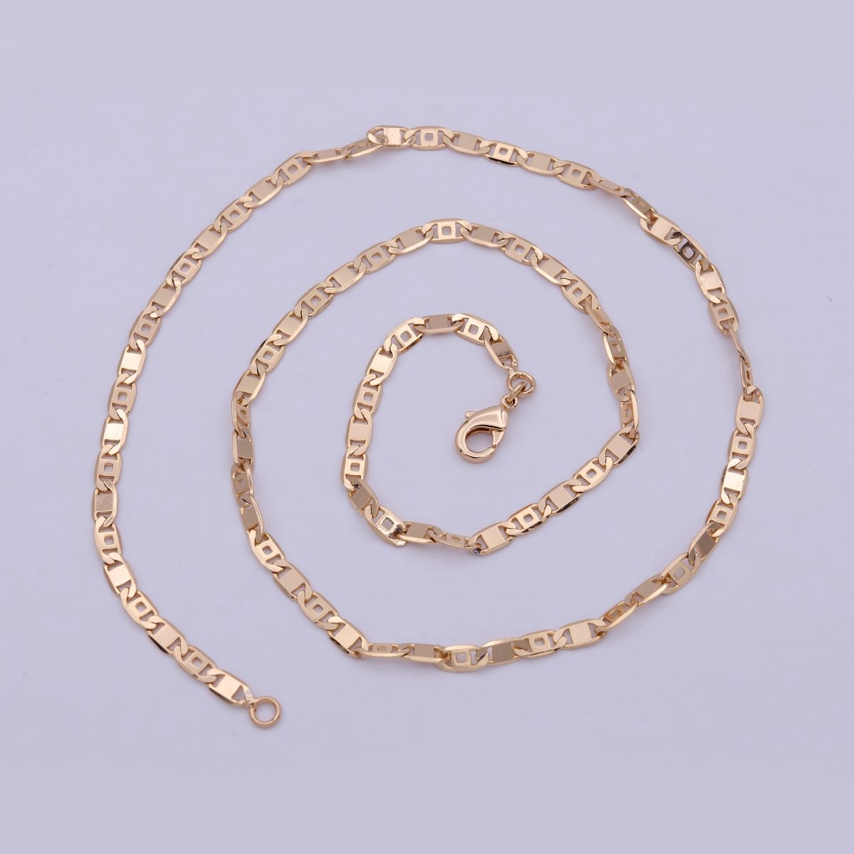 Rose Gold Mariner Link Chain Necklace, Rose Gold Filled Mariner Necklace, Anchor Link Chain Necklace 17.5 Inch | WA-804 Clearance Pricing - DLUXCA
