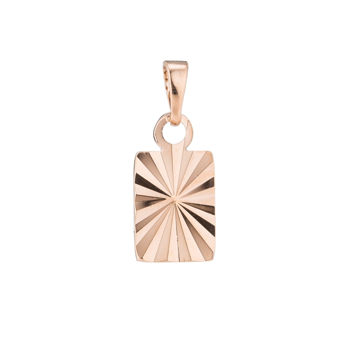 Rose Gold Square Geometric, Plate, Shine, Bright, Symbol, Women, Ladies, Gift, Mom, Necklace Pendant Charm Bead Bails Findings for Jewelry Making H-509 - DLUXCA