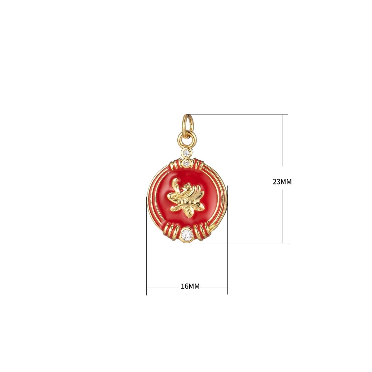 Round Charm for Mother Mom Rose Flower Petal for Necklace Bracelet Earring Supply M-245-M-246 - DLUXCA