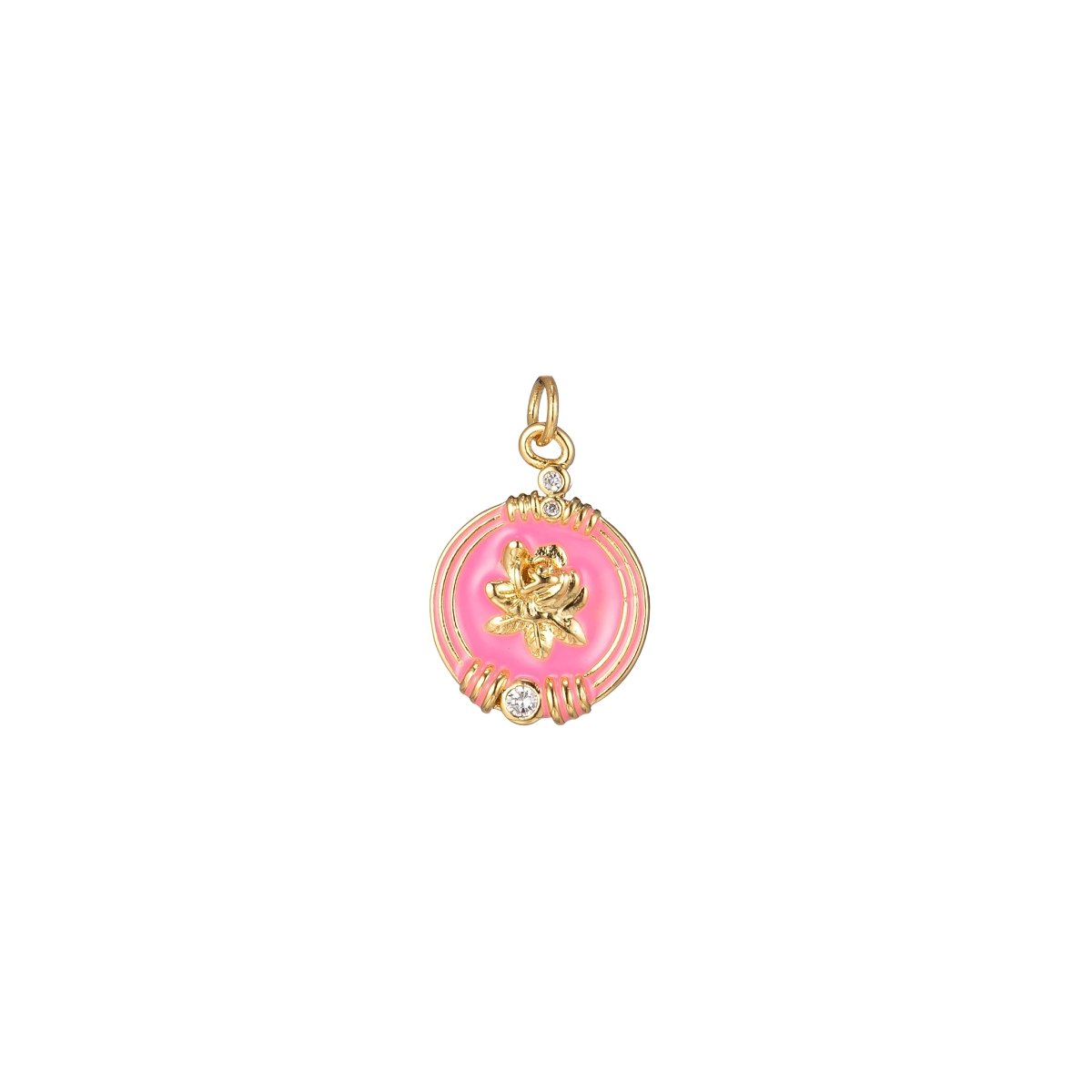 Round Charm for Mother Mom Rose Flower Petal for Necklace Bracelet Earring Supply M-245-M-246 - DLUXCA