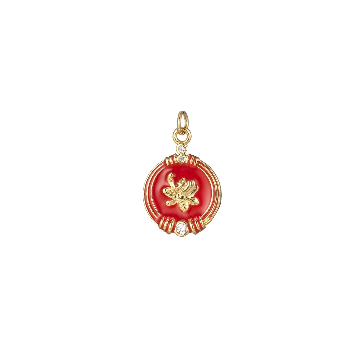 Round Charm for Mother Mom Rose Flower Petal for Necklace Bracelet Earring Supply M-245-M-246 - DLUXCA