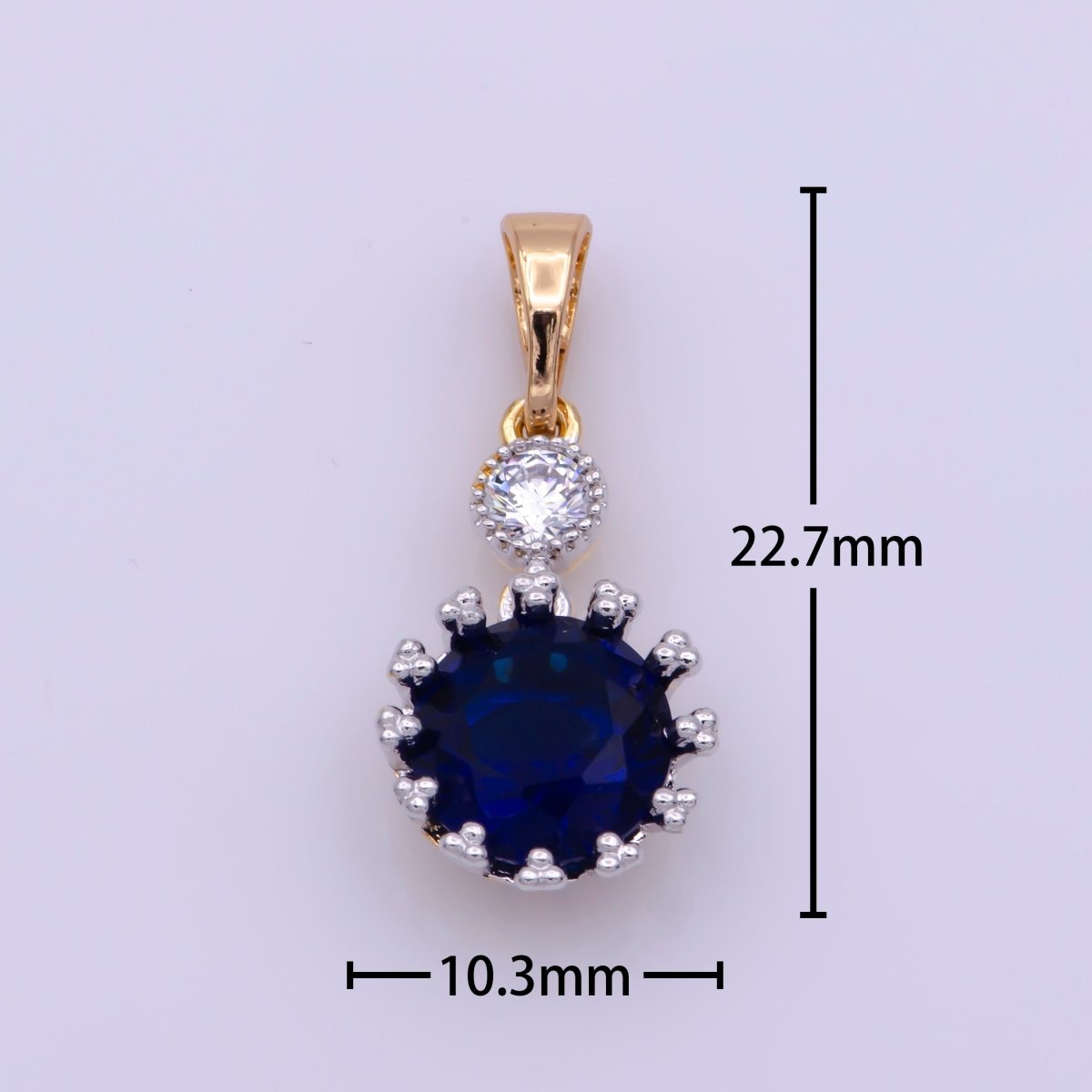 Round CZ Charm, 18K Gold Filled Micro Pave CZ Geometric Pendant CZ Dangle Drop Micro Pave Cz Circle Pendant Charm N-1444 N-1445 - DLUXCA