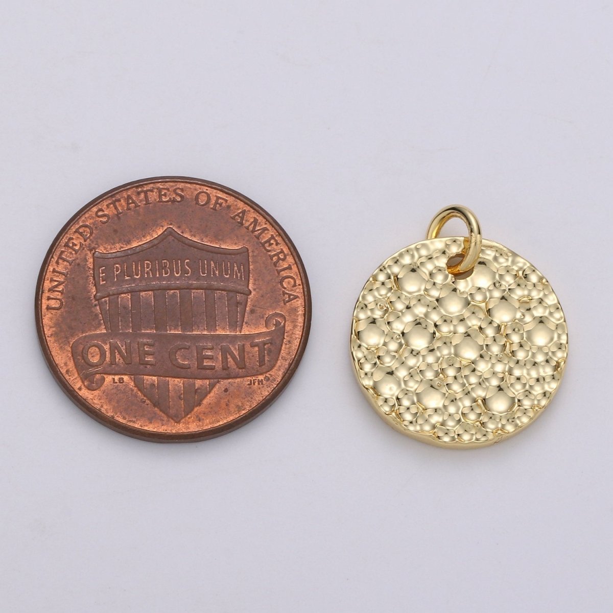 Round Hammered 14K Gold Filled Coin Charm Dainty Craft Supplies For Necklace Bracelet Jewelry Making Geometric Charm Jewelry Making Supply DIY D-633 - DLUXCA
