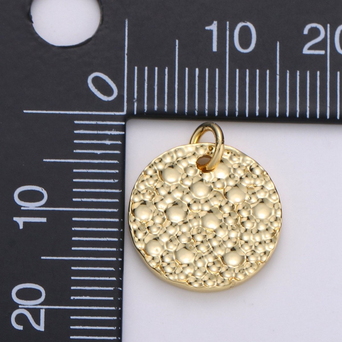Round Hammered 14K Gold Filled Coin Charm Dainty Craft Supplies For Necklace Bracelet Jewelry Making Geometric Charm Jewelry Making Supply DIY D-633 - DLUXCA