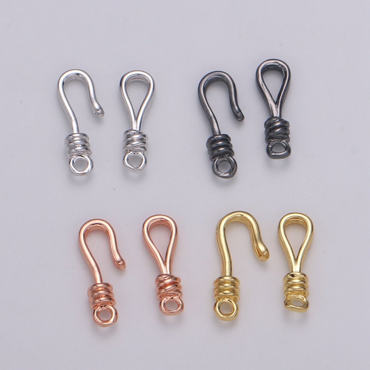 Round Leather Hook Clasp Gold Filled Jewelry Making Supplies K-645 K-647-K-648 - DLUXCA