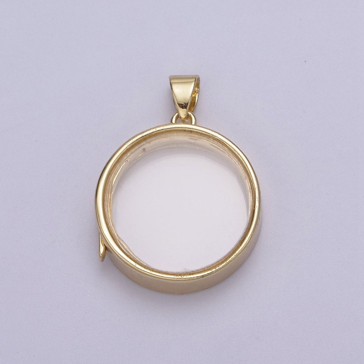 Round Locket Necklace Clear Glass Crystal Container Locket Gold Pendant Necklace Fillable Jewelry for Crystal Jewelry Making Supply N-580 - DLUXCA