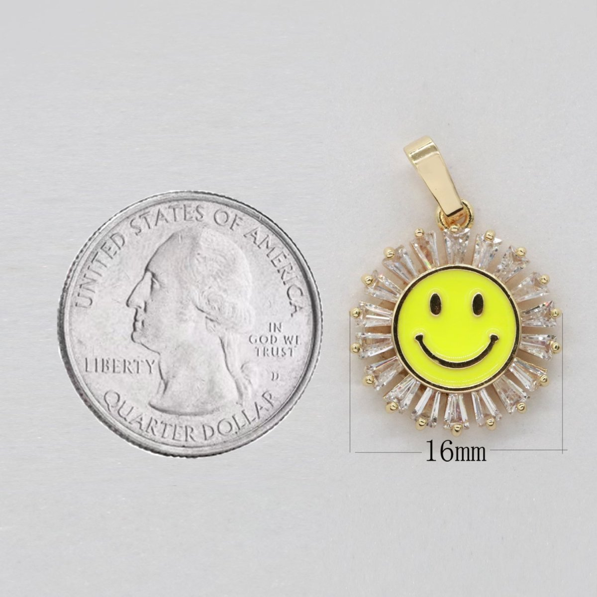 Round Smiley Face Charm Cubic Happy Face Pendant for Necklace Earring Component I-247 I-248 I-250 I-252 I-270 I-274 - DLUXCA