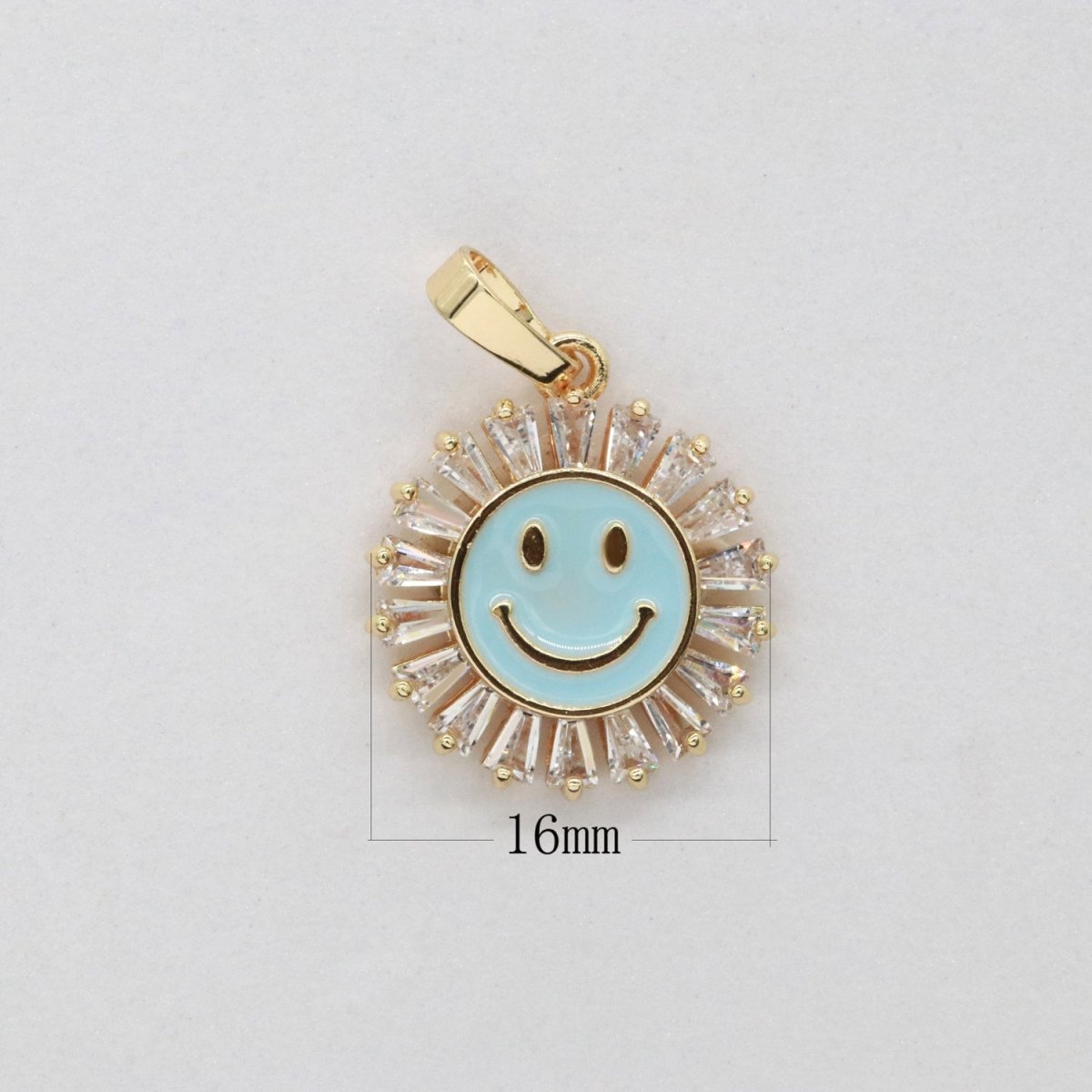 Round Smiley Face Charm Cubic Happy Face Pendant for Necklace Earring Component I-247 I-248 I-250 I-252 I-270 I-274 - DLUXCA