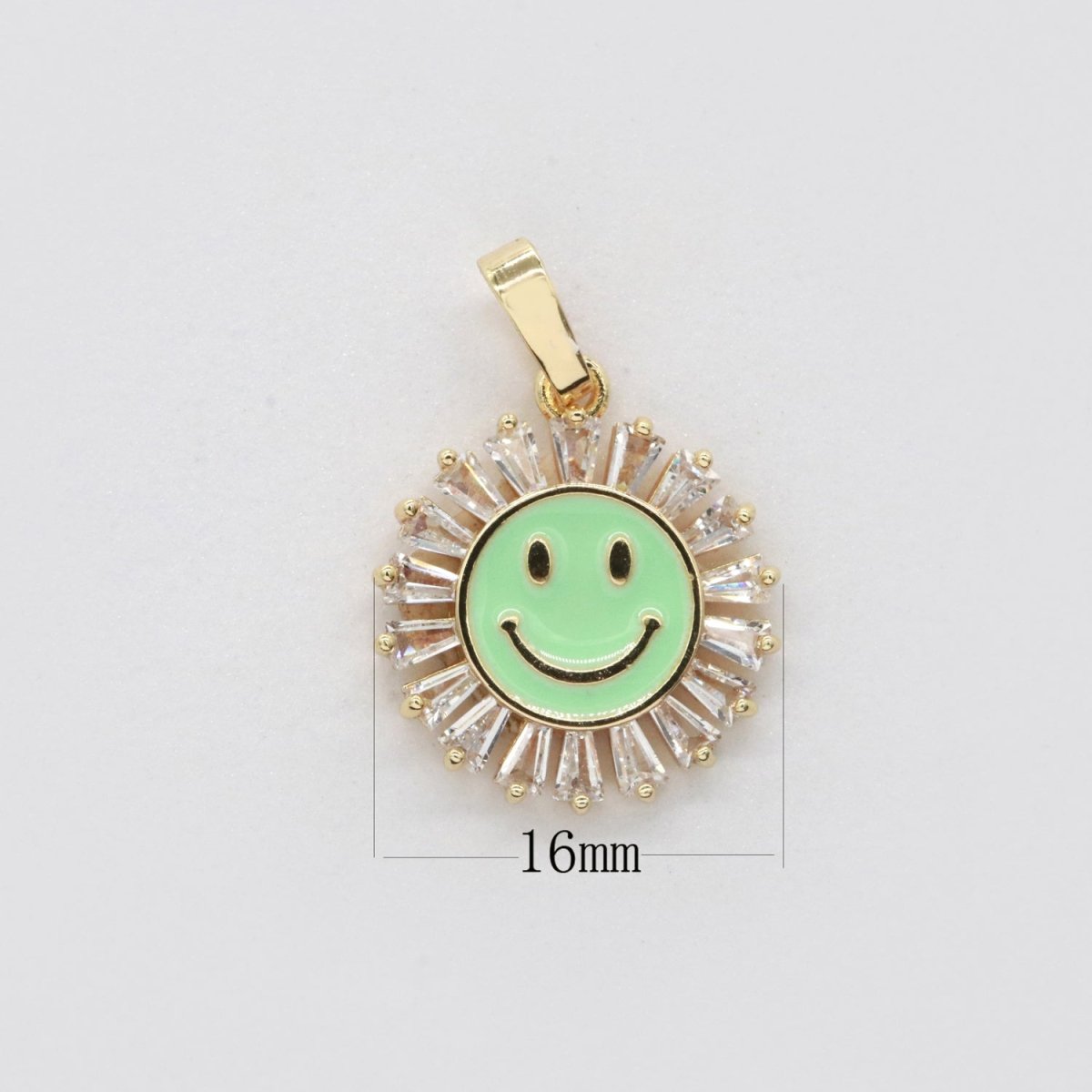 Round Smiley Face Charm Cubic Happy Face Pendant for Necklace Earring Component I-247 I-248 I-250 I-252 I-270 I-274 - DLUXCA