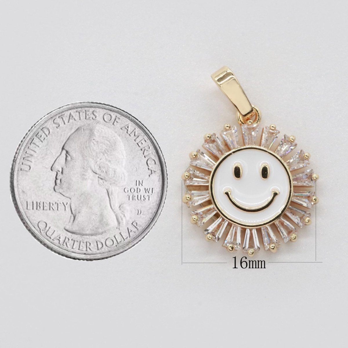 Round Smiley Face Charm Cubic Happy Face Pendant for Necklace Earring Component I-247 I-248 I-250 I-252 I-270 I-274 - DLUXCA