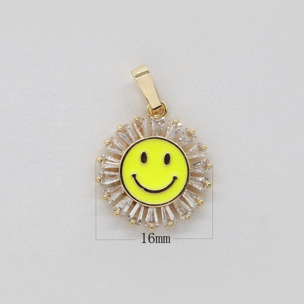 Round Smiley Face Charm Cubic Happy Face Pendant for Necklace Earring Component I-247 I-248 I-250 I-252 I-270 I-274 - DLUXCA