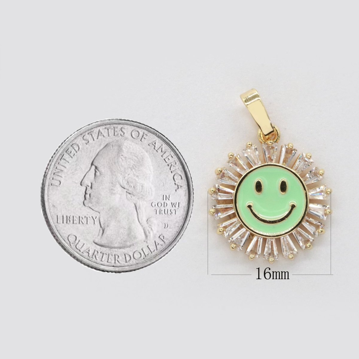 Round Smiley Face Charm Cubic Happy Face Pendant for Necklace Earring Component I-247 I-248 I-250 I-252 I-270 I-274 - DLUXCA