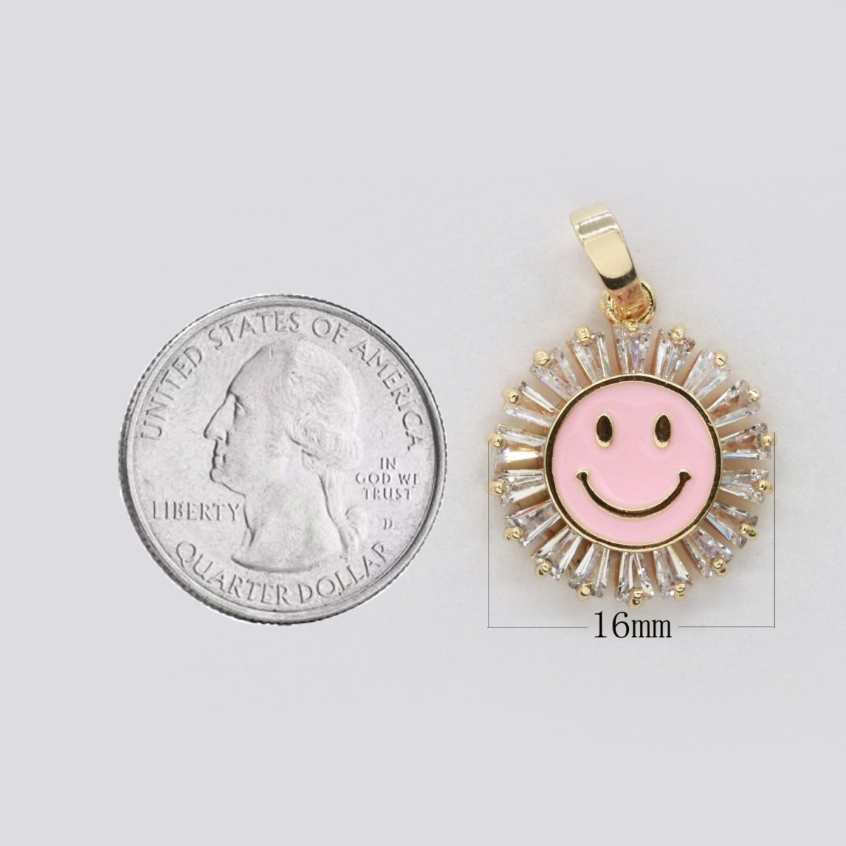 Round Smiley Face Charm Cubic Happy Face Pendant for Necklace Earring Component I-247 I-248 I-250 I-252 I-270 I-274 - DLUXCA