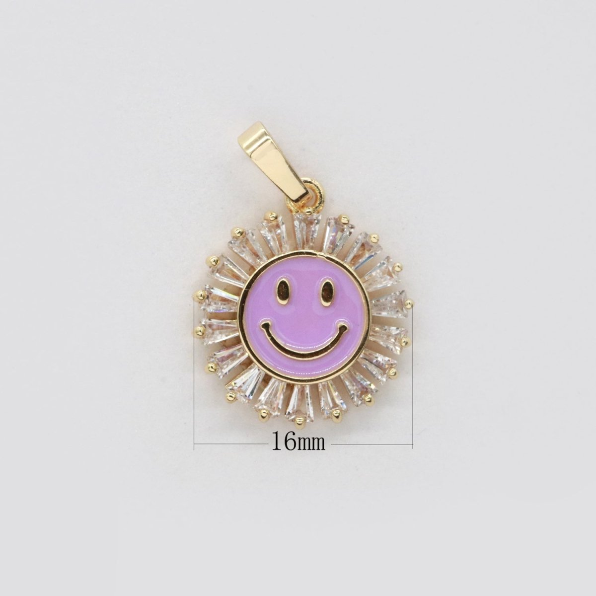 Round Smiley Face Charm Cubic Happy Face Pendant for Necklace Earring Component I-247 I-248 I-250 I-252 I-270 I-274 - DLUXCA