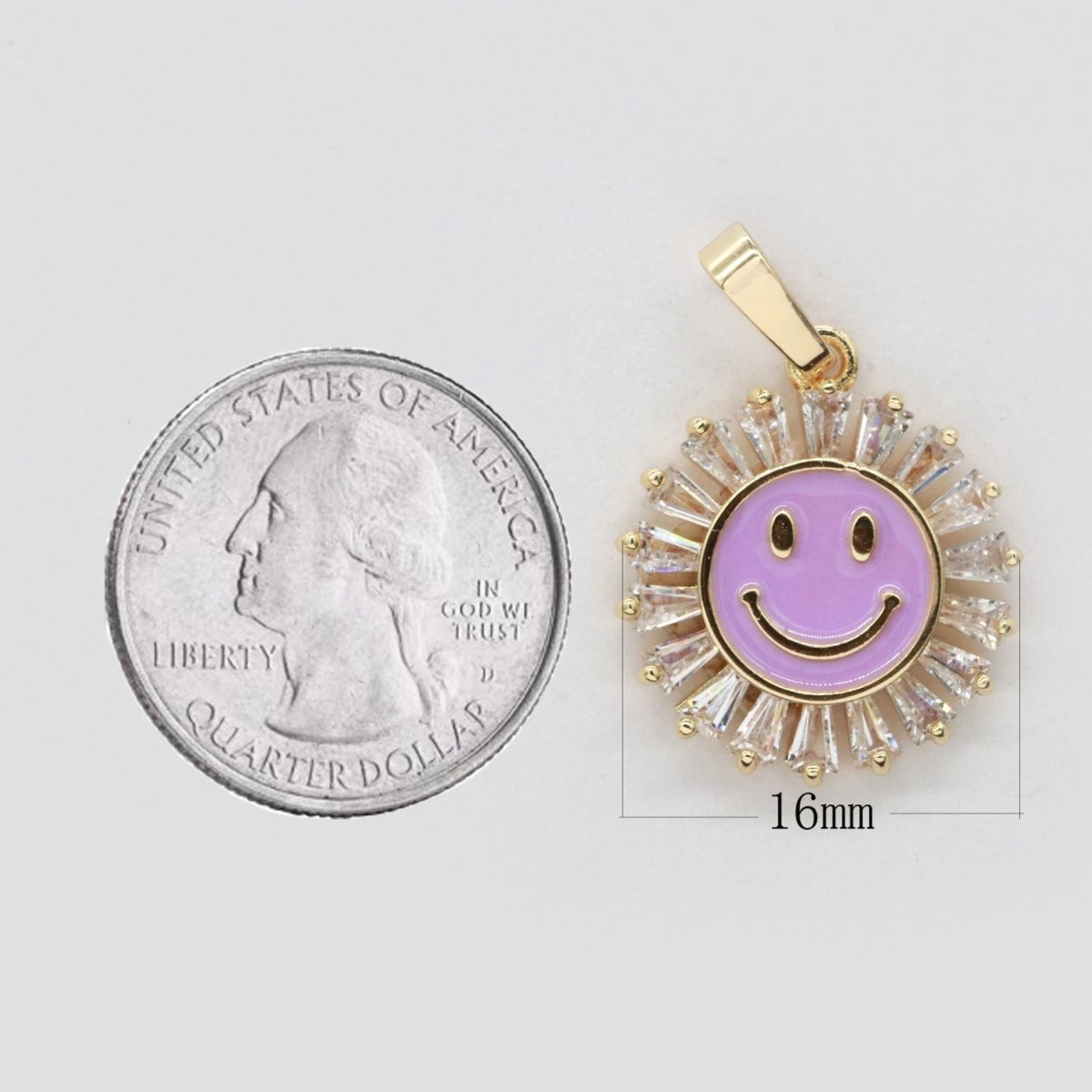 Round Smiley Face Charm Cubic Happy Face Pendant for Necklace Earring Component I-247 I-248 I-250 I-252 I-270 I-274 - DLUXCA