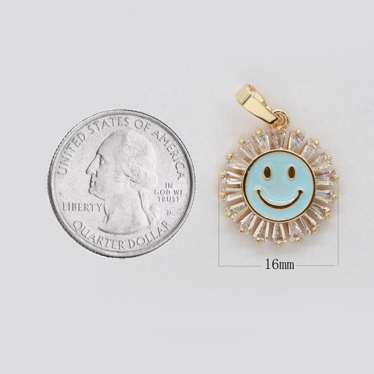 Round Smiley Face Charm Cubic Happy Face Pendant for Necklace Earring Component I-247 I-248 I-250 I-252 I-270 I-274 - DLUXCA