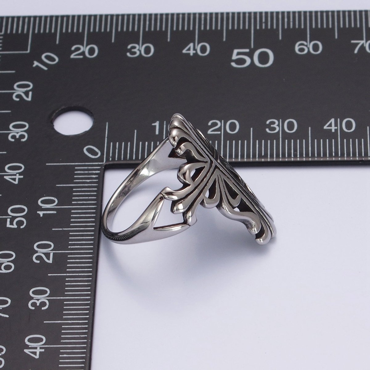 Rustic Cross Ring for Men Stainless Steel Ring Victorian Cross Inspired Chunky Ring O-856 O-857 - DLUXCA