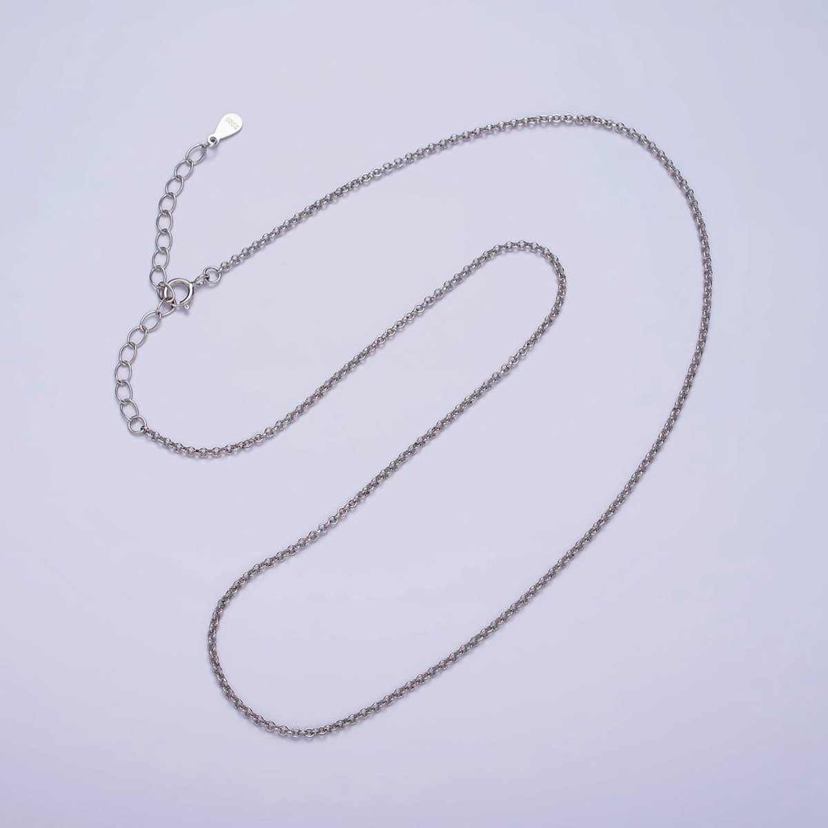 S925 Sterling Silver 1.1mm Dainty Cable Chain 15.35 Inch Chain Choker Necklace | WA-1964 Clearance Pricing - DLUXCA