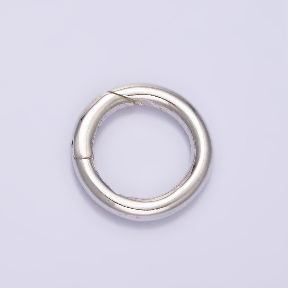 S925 Sterling Silver 14mm Round Push Spring Gate Ring Jewelry Supply | SL-386 - DLUXCA