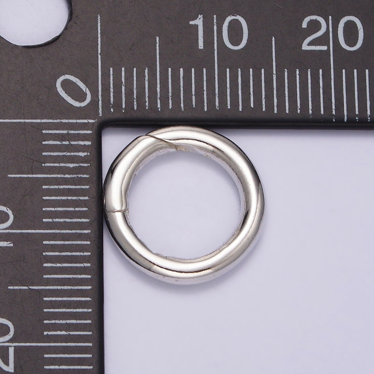 S925 Sterling Silver 14mm Round Push Spring Gate Ring Jewelry Supply | SL-386 - DLUXCA