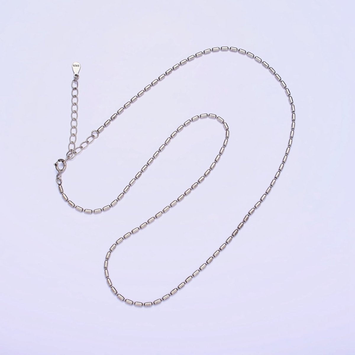 S925 Sterling Silver 1.5mm Dainty Tube 15.5 Inch Choker Chain Necklace | WA-1978 Clearance Pricing - DLUXCA