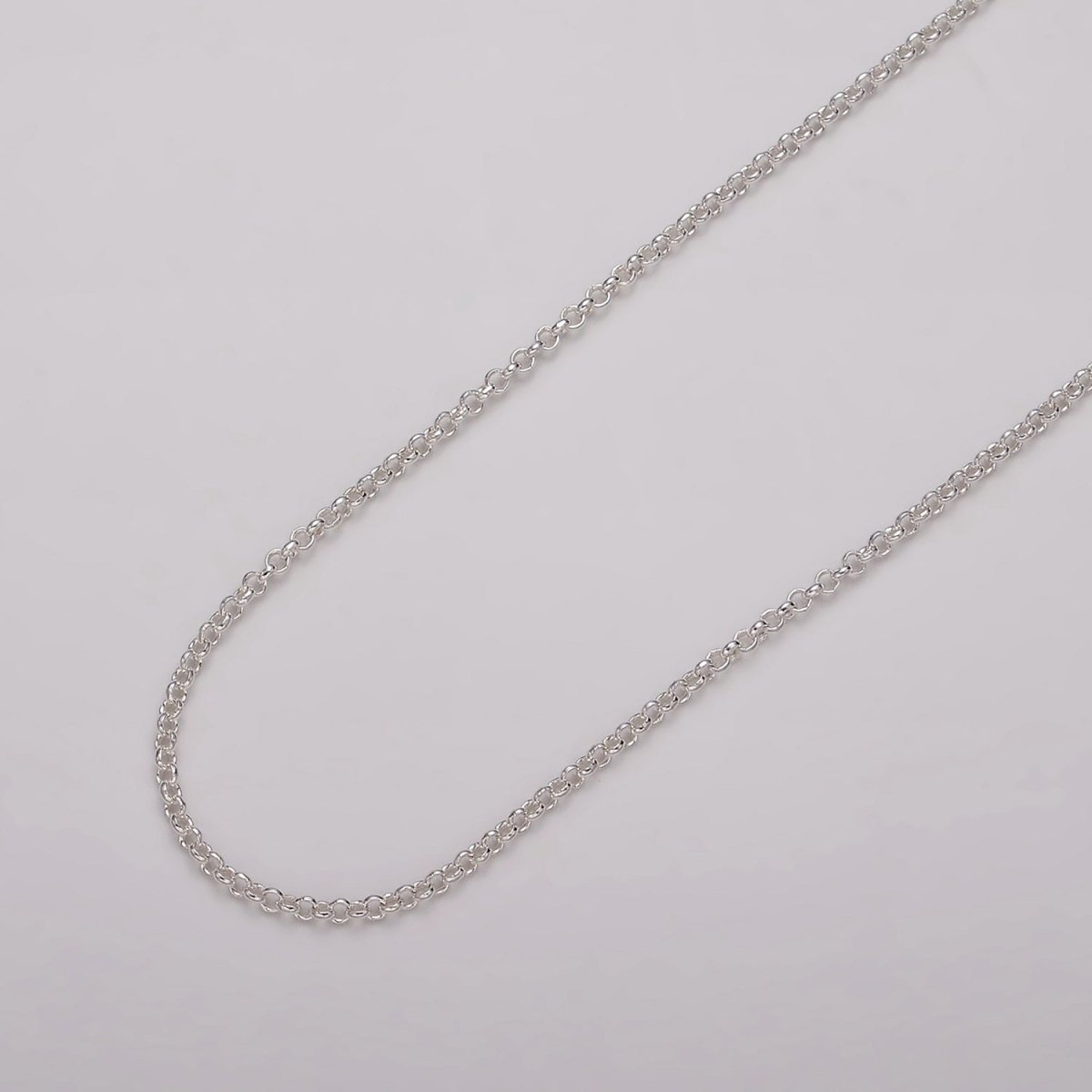 S925 Sterling Silver 1.5mm Rolo Unfinished Chain For Permanent Jewelry Making | ROLL-1483 - DLUXCA