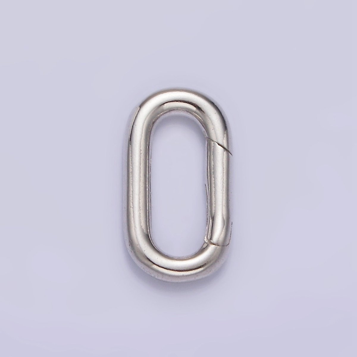 S925 Sterling Silver 17.3mm Oblong Push Spring Gate Jewelry Supply | SL-372 - DLUXCA