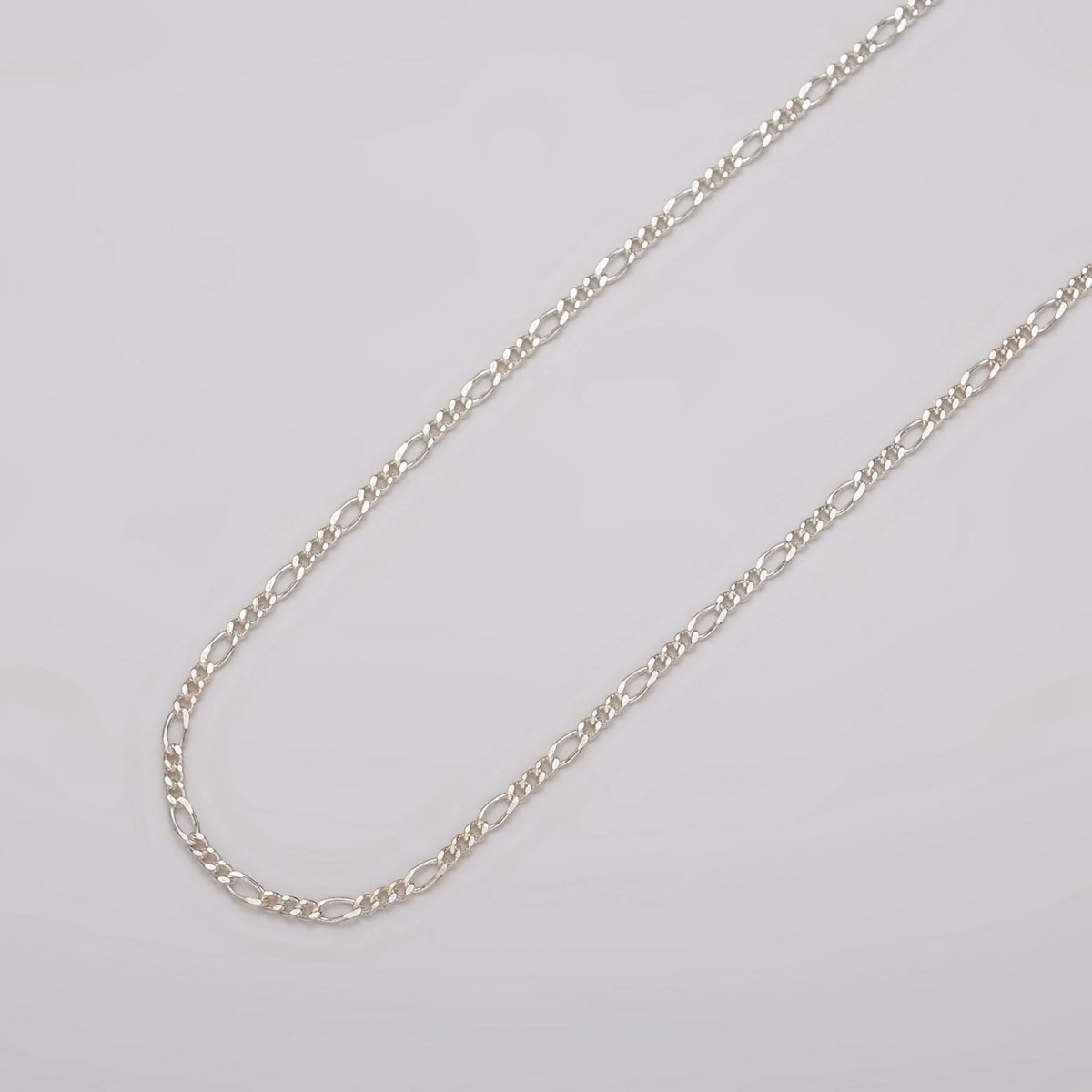 S925 Sterling Silver 3mm Figaro Unfinished Chain by Yard For Jewelry Making | ROLL-1486 - DLUXCA