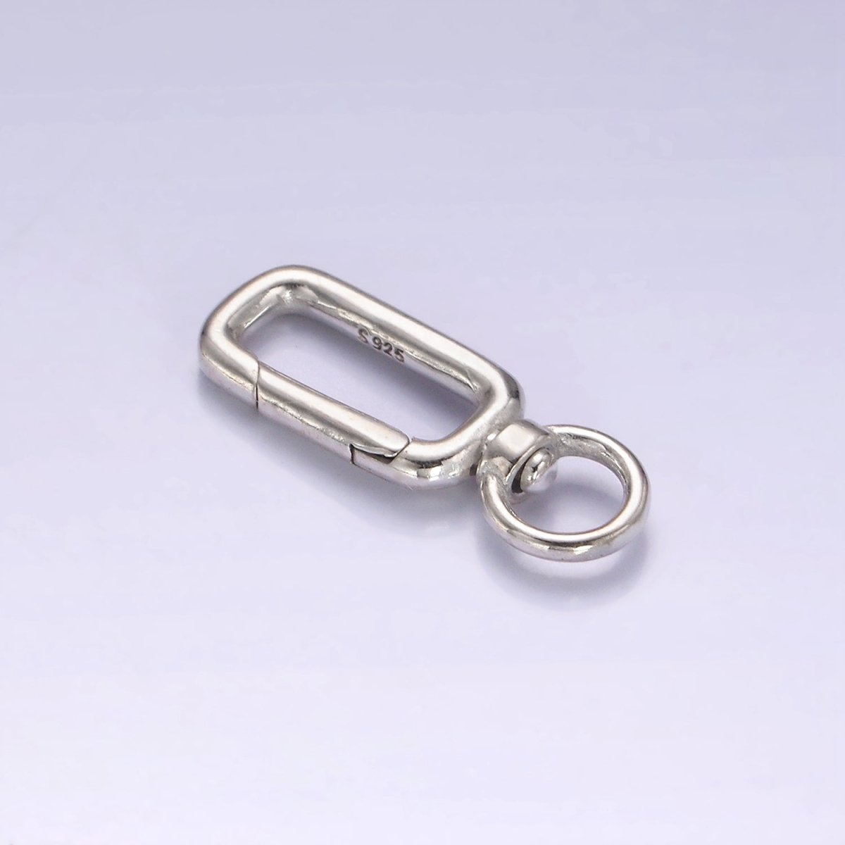 s925 Sterling Silver Charm Holder Push Gate Oval Clasp Spring gate Clasp 22x8mm SL-475 - DLUXCA