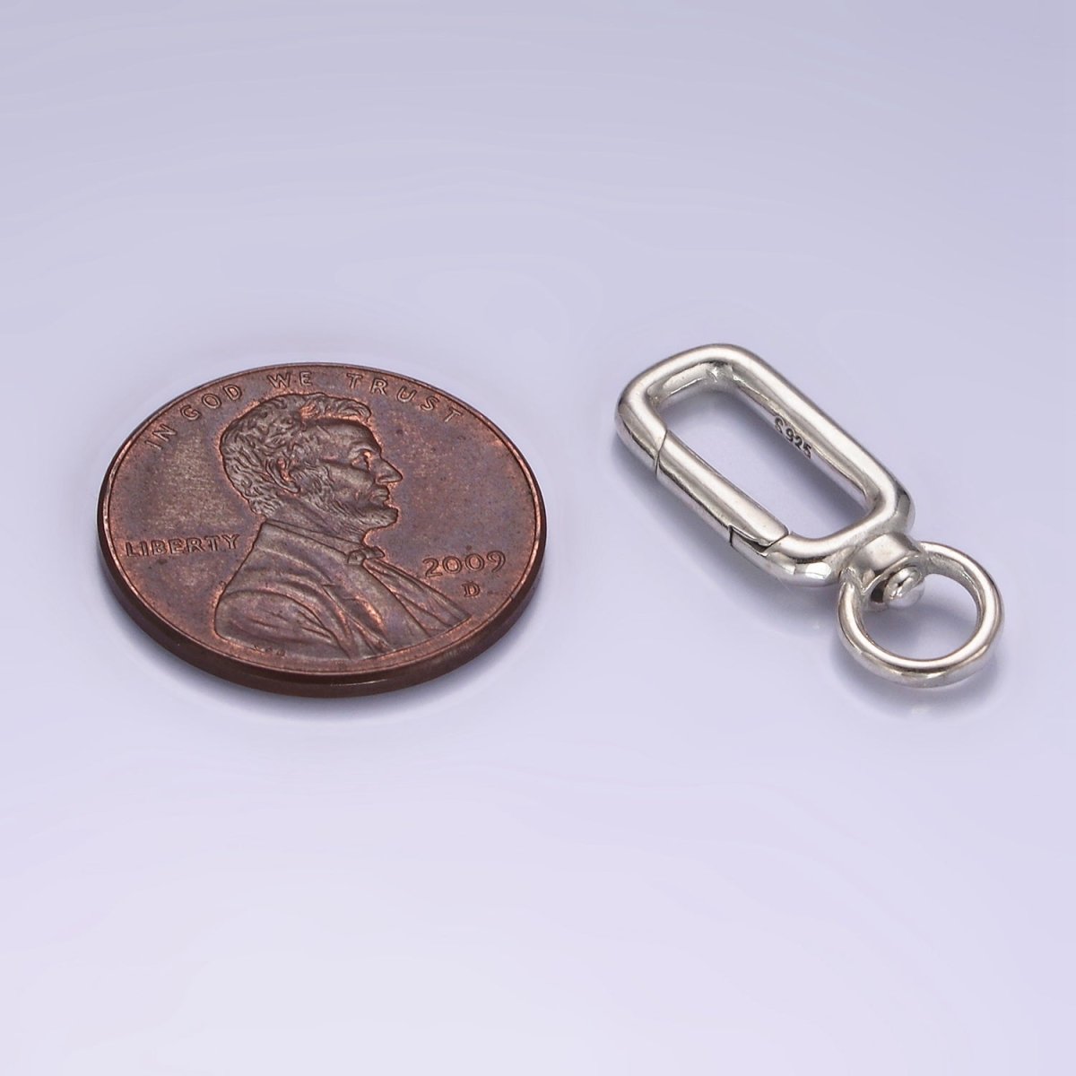 s925 Sterling Silver Charm Holder Push Gate Oval Clasp Spring gate Clasp 22x8mm SL-475 - DLUXCA
