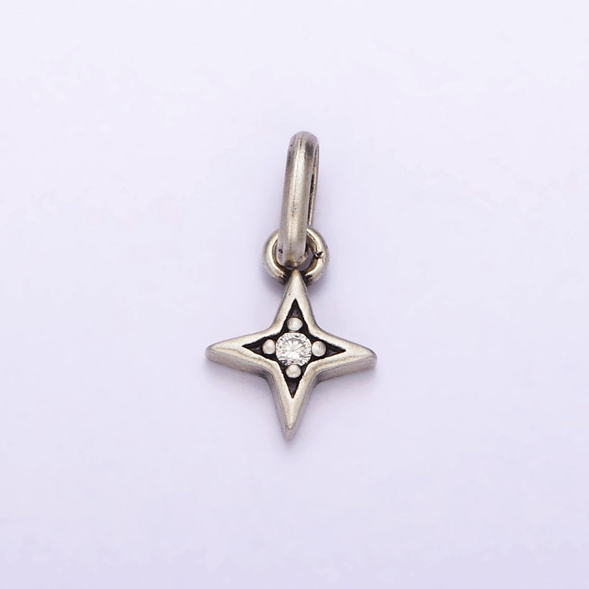 S925 Sterling Silver Clear CZ Celestial Star Pendant | SL-328 - DLUXCA