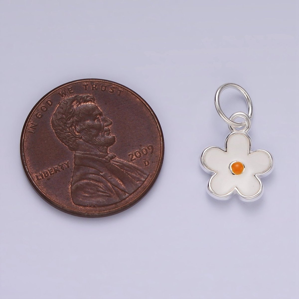 S925 Sterling Silver Flower Daisy Enamel Charm | SL-426 - DLUXCA