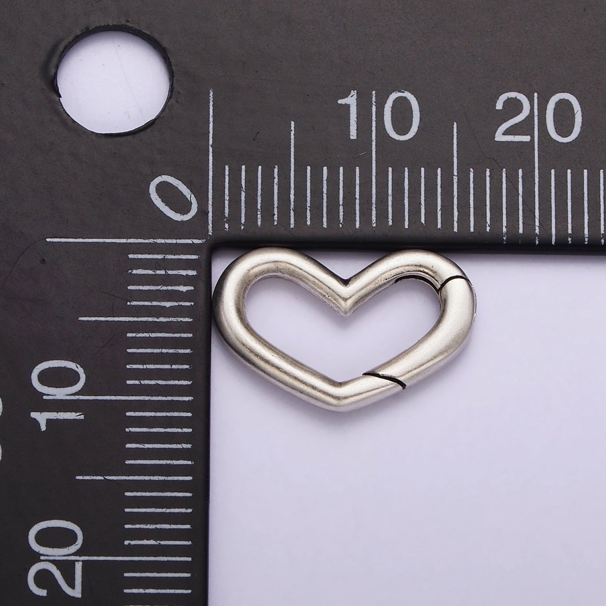 S925 Sterling Silver Hinged Heart Push Gate Ring Clasp Charm Pendants Interchangeable Connectors SL-307 - DLUXCA