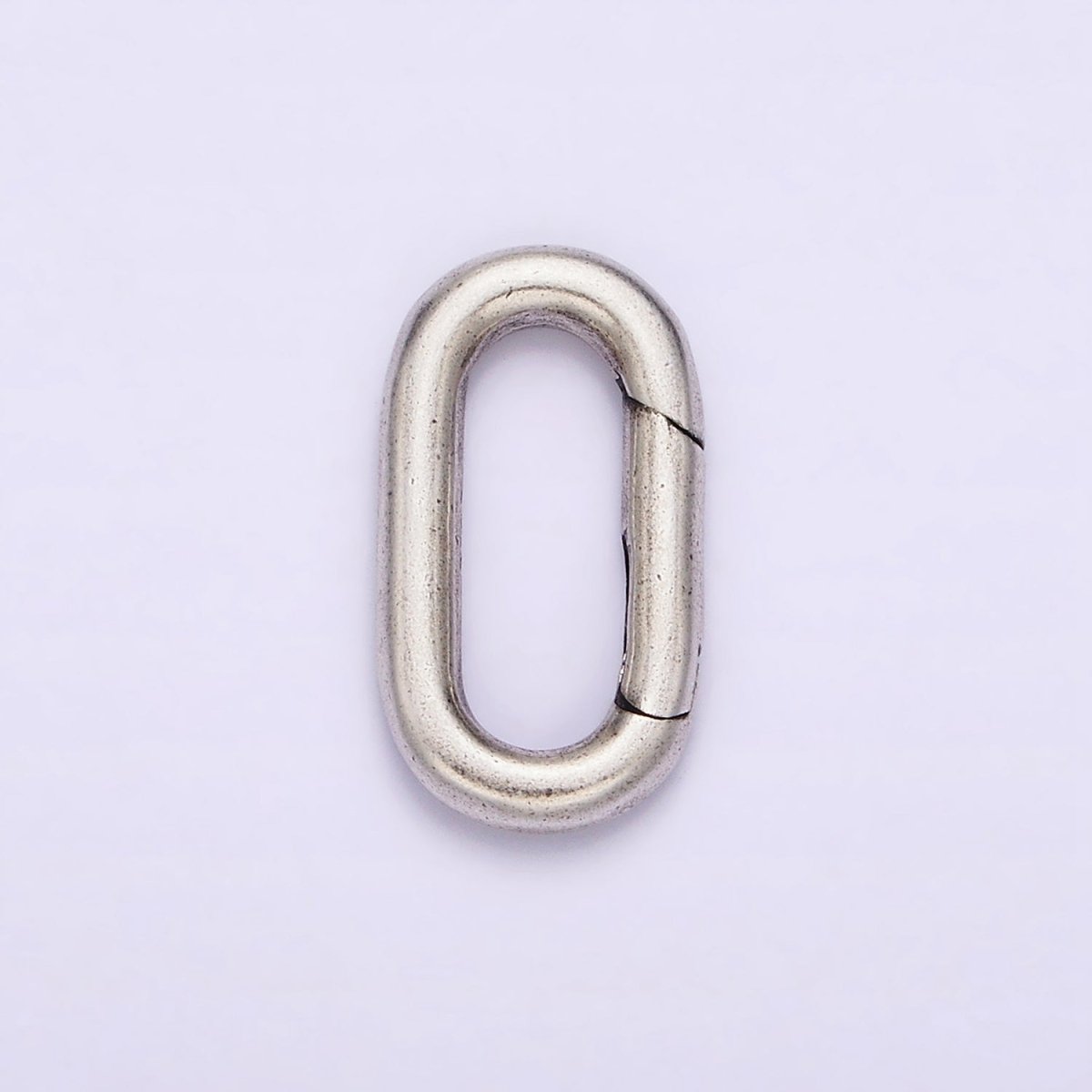 S925 Sterling Silver Hinged Oval Push Gate Ring Clasp Charm Pendants Interchangeable Connectors SL-306 - DLUXCA
