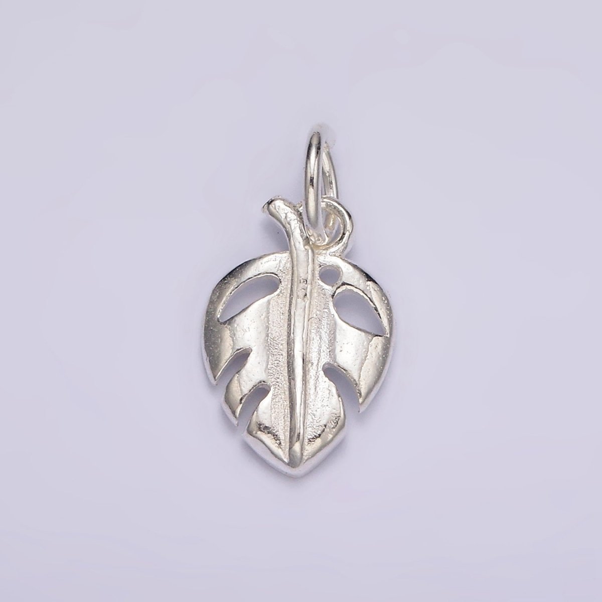 S925 Sterling Silver Open Monstera Palm Leaf Nature Charm | SL-416 - DLUXCA