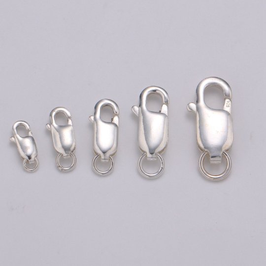 S925 Sterling Silver Oval Straight Lobster Claw Clasp Silver findings Clasp for Bracelet Necklaces Anklet Jewelry Supply Component SL-239~SL-243 - DLUXCA