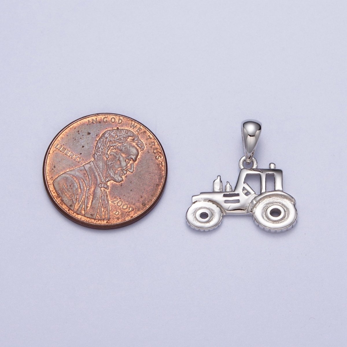 S925 Sterling Silver Tractor Charm Father Day Gift Car Farmer Pendant SL-388 - DLUXCA