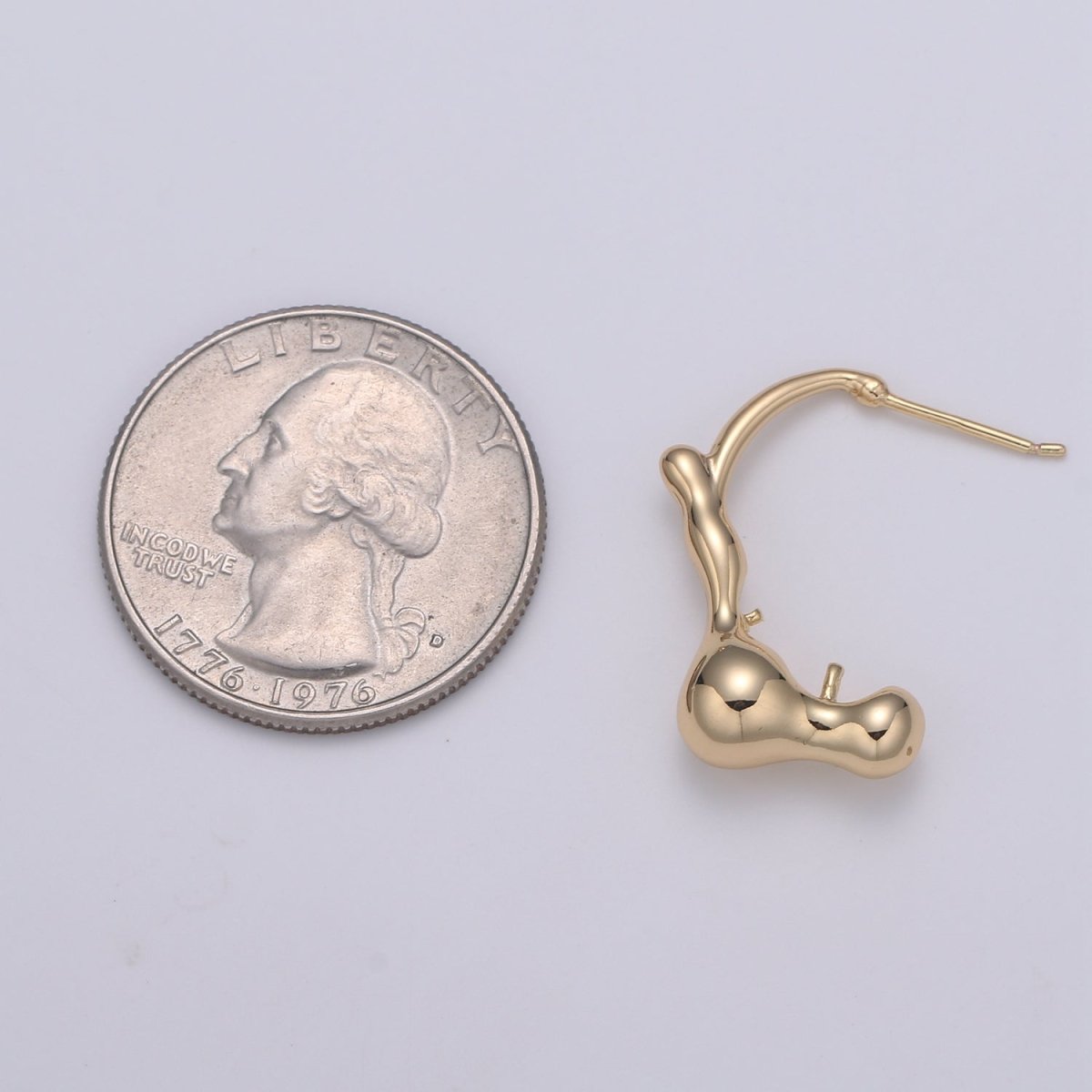 Scorpion Tail Plain Gold Earring Supplies, Golden Earring Jewelry Supply Component GP-896 - DLUXCA