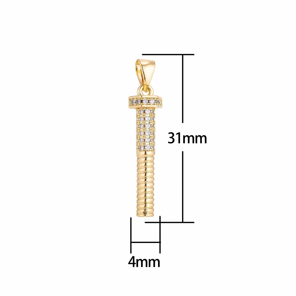 Screw Tools Gold Filled / Silver Pendant Charm with Cubic Zircon (CZ) Rhinestone for DIY Bails Findings for Jewelry Making Supplies H-257 - DLUXCA