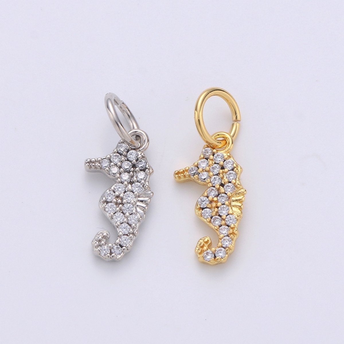 Seahorse 24K Gold Filled Tiny Charms, Gold Filled Seahorse Charm, Gold Seahorse, Silver Sea horse charm Under the sea Jewelry Inspired D-551 D-552 D-698 D-699 - DLUXCA
