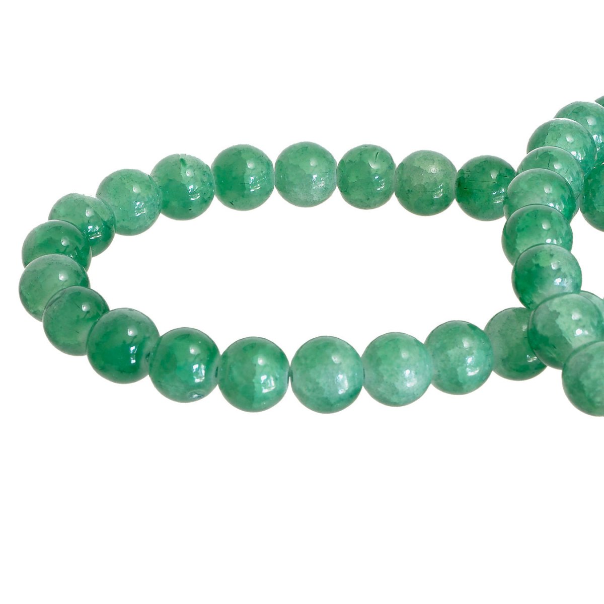 Shamrock Leaf Green Round Glass Beads, Size 6mm, 8mm, 10mm Hole size 1.2 mm, Bead Strand, Bead Making, Jewelry Making, Necklace Bracelet DIY, Harris1952 - DLUXCA