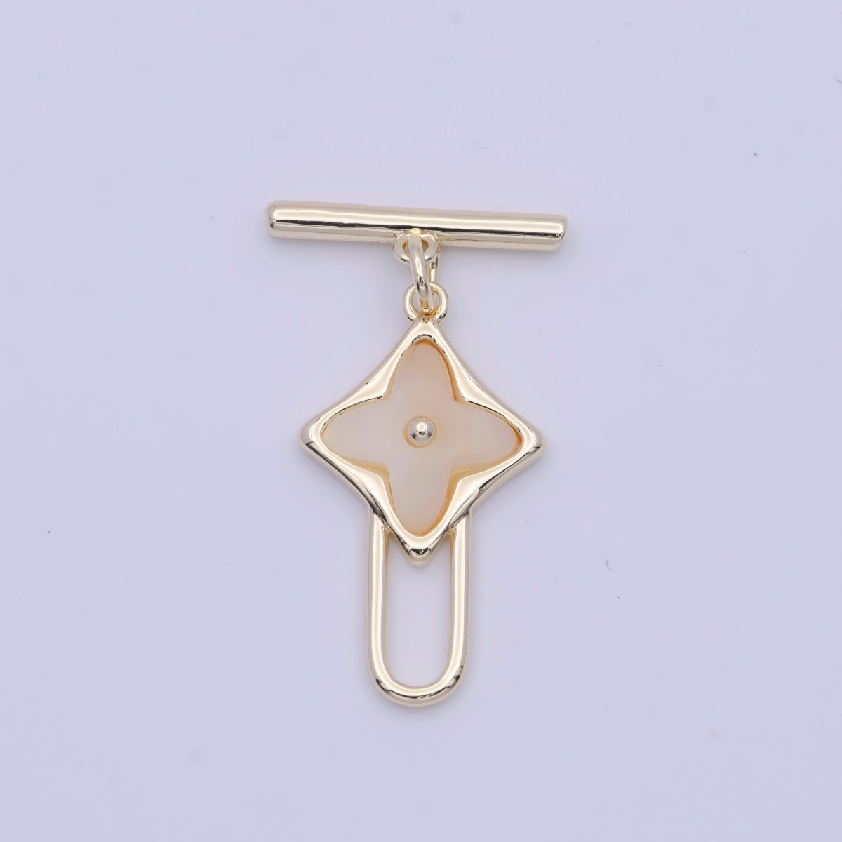 Shell Clover Toggle Clasps Gold Closure Findings Lucky Jewelry Supply L-909 - DLUXCA