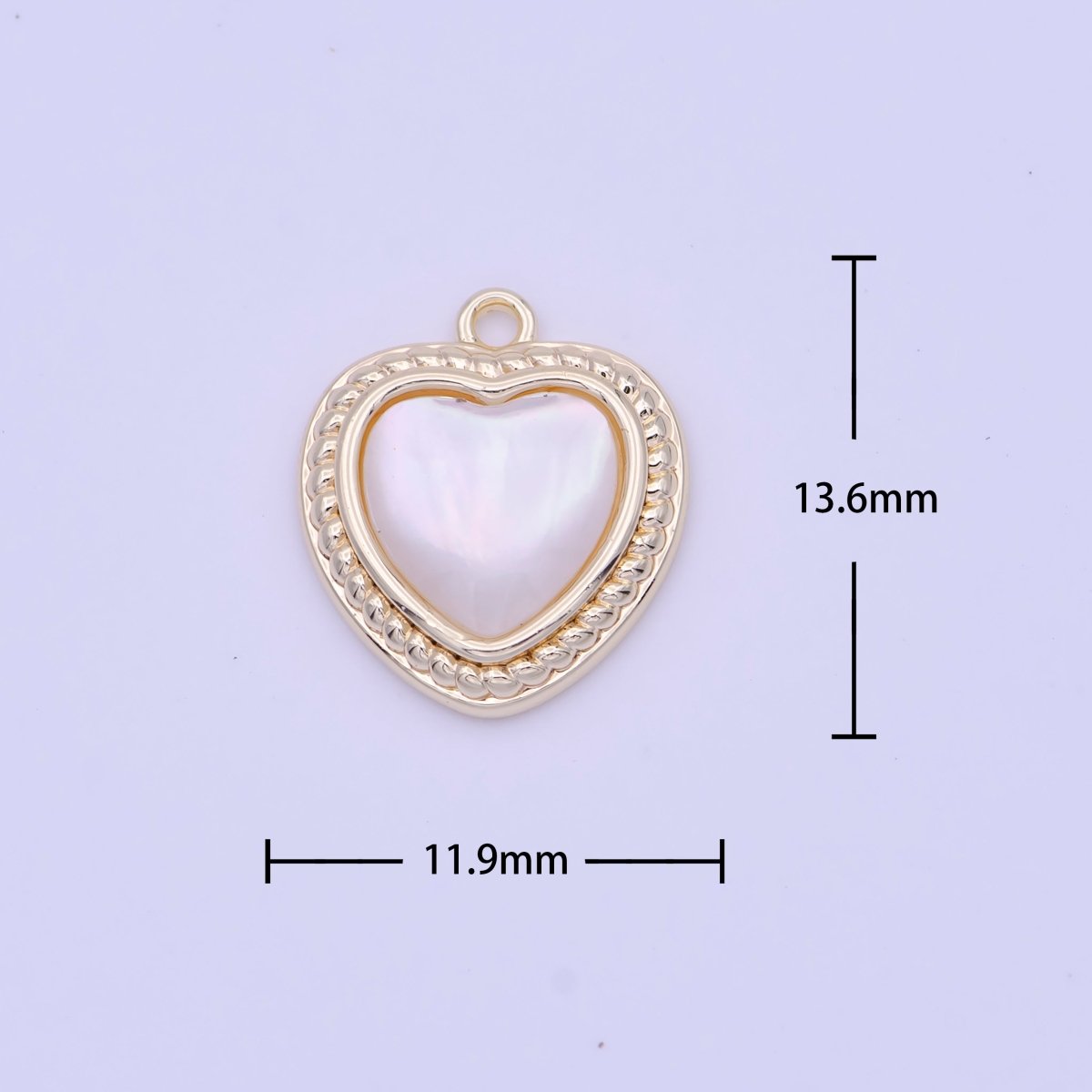 Shell Pearl Heart Love Braided Charm in Gold & Silver | D-290 D-333 - DLUXCA