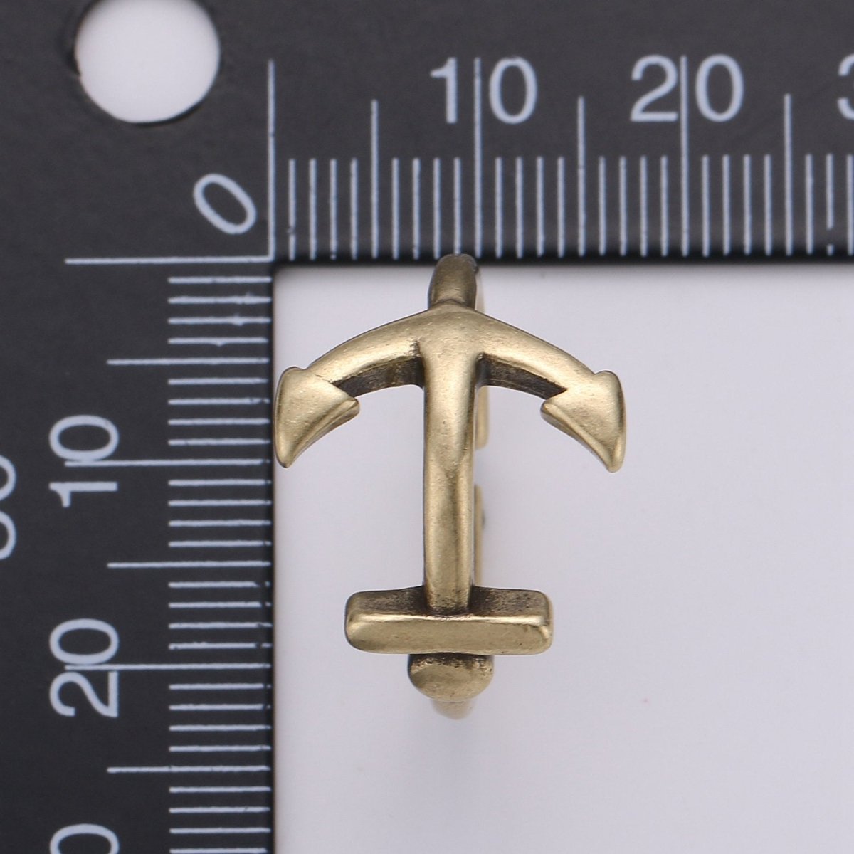 Sideways Anchor Ring in Gold or Antique Gold - Sideways Anchor Ring - Horizontal Anchor Ring - Adjustable Ring R-019 R-020 - DLUXCA