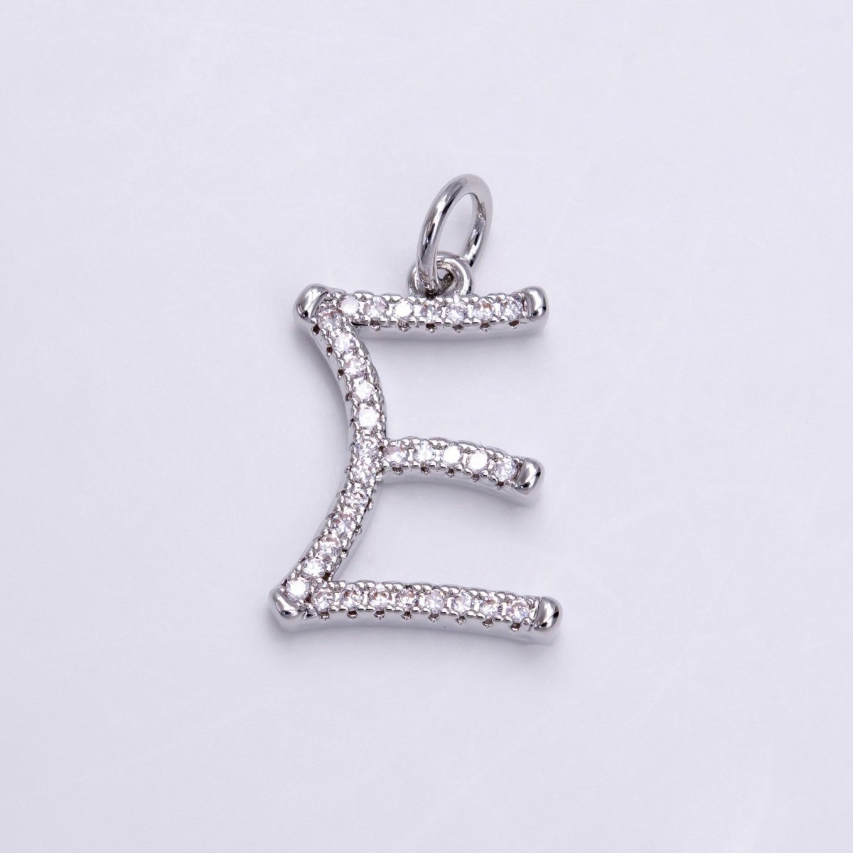 Silver A-Z Initial Letter Micro Pave Charm Personalized Letter Pendant | A1184 - A1209 - DLUXCA