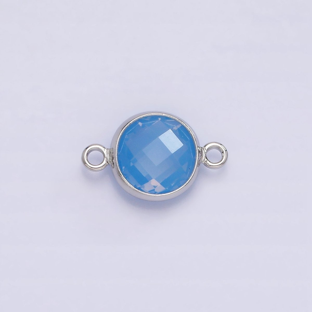 Silver Birthstone CZ Connector Link Connector for Bracelet Necklace School Colors Stone Finding G-754~G-763 G-765 - DLUXCA