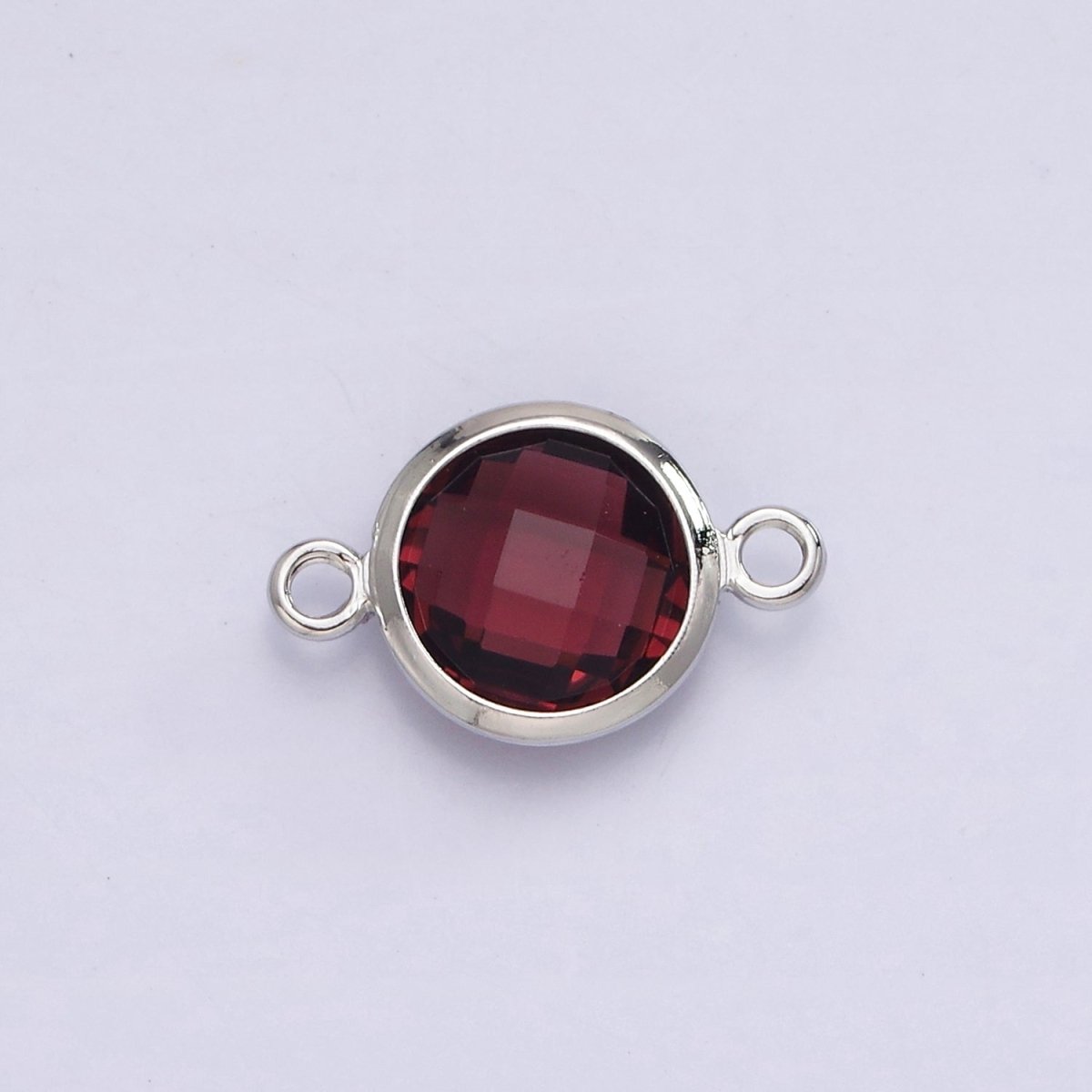 Silver Birthstone CZ Connector Link Connector for Bracelet Necklace School Colors Stone Finding G-754~G-763 G-765 - DLUXCA